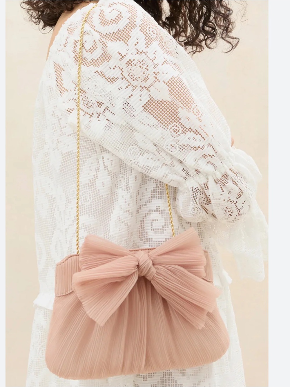 NEW Loeffler Randall Rayne Pleated Bow Clutch. Beauty. NWT - Picture 3 of 7